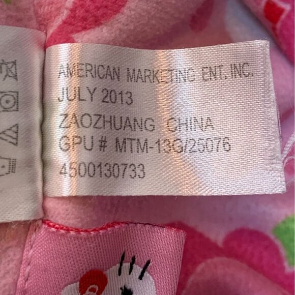 Hello Kitty Pink Flannel Shirt Girls Size 10/12 Cat Anime Hearts Print - Picture 6 of 6